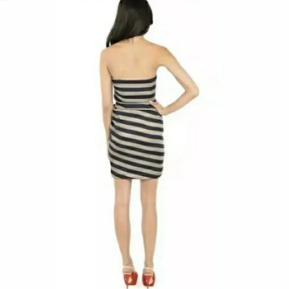 BCBG Generation MAXAZRIA Striped strapless mini dress 6 - Picture 4 of 8